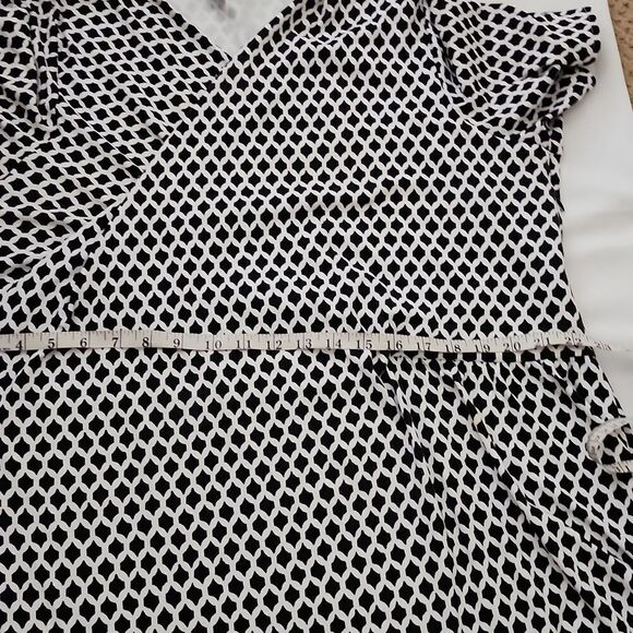 Talbots Black & White Faux-Wrap Dress 3x - Picture 5 of 6